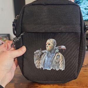 Black Graphic Men's Messenger Bag